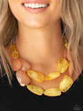 Gives Me Chills - Yellow Necklace - Paparazzi Accessories