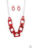 Paparazzi Accessories  - Sizzle Sizzle - Red Necklace