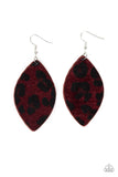 Paparazzi Accessories - GRR-irl Power! & Cheetah Cabana - Red Earring & Bracelet Set