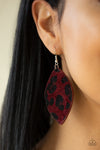 Paparazzi Accessories - GRR-irl Power! & Cheetah Cabana - Red Earring & Bracelet Set
