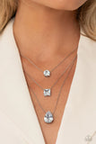 Lustrous Layers White Rhinestone Necklace - Paparazzi Accessories