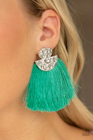 Paparazzi Accessories - Make Some Plume Green Post Earring