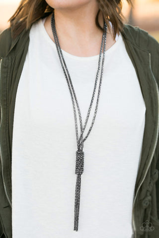 Boom Boom Knock You Out! - Black Necklace - Paparazzi Accessories