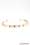 Paparazzi Accessories - Love to Love - Gold Inspirational Bracelet