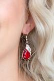 Paparazzi Accessories - EASY ELEGANCE - RED Earring