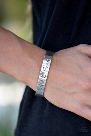 Paparazzi Accessories - Free To Be Wild - Silver Inspirational Bracelet