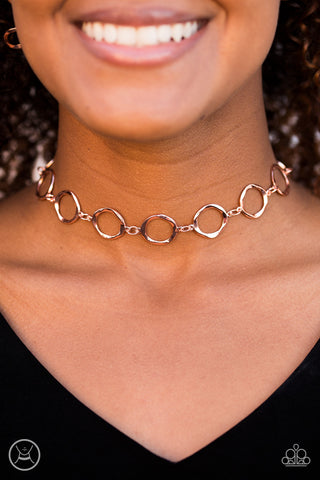 Cave Tour - Copper Choker Necklace - Paparazzi Accessories