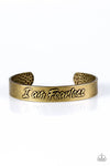 Paparazzi Accessories - I Am Fearless - Brass Inspirational Bracelet