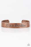 Paparazzi Accessories - I Am Fearless - Copper Inspirational Bracelet