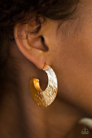 Paparazzi Accessories  - Mad About Shine - Gold Hoop Earring