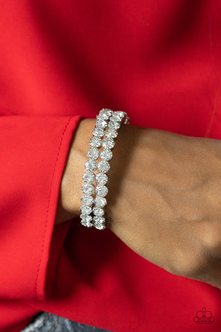 Paparazzi Accessories  - Megawatt Majesty White Bracelet