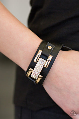 Paparazzi Accessories - Going Platinum - Black Bracelet