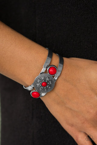 Paparazzi Accessories - Here Comes The SUNDIAL - Red Bracelet