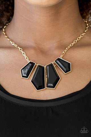 Paparazzi Accessories - Get Up and GEO - Gold Necklace