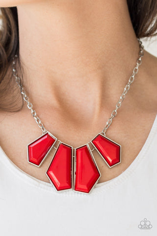 Paparazzi Accessories - Get Up and GEO - Red Necklace