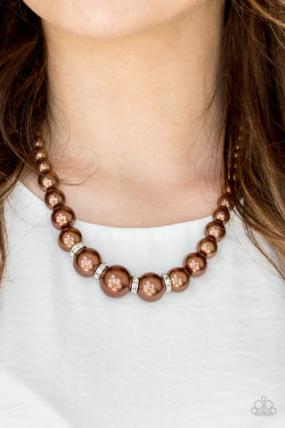 Party Pearls - Brown Necklace