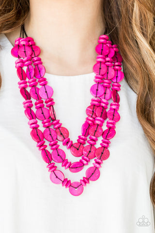 Paparazzi Accessories - Barbados Bopper - Pink Necklace