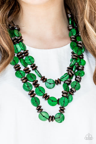 Paparazzi Accessories - Key West Walkabout - Green Necklace