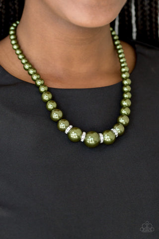 Party Pearls - Green Pearl Necklace