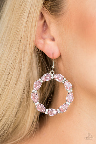 Ring Around The Rhinestones - Pink Earring - 💗 paparazzi Accessories
