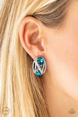Paparazzi Accessories - Wheres The FIREWORK? - Blue Clip-On Earring