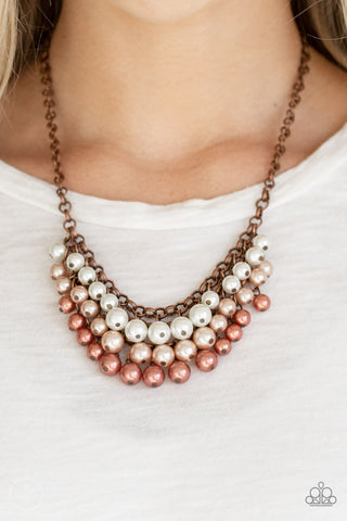 Paparazzi Accessories  - Run For The HEELS! - Copper Pearl Necklace