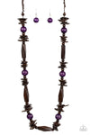 Paparazzi Accessories  - Cozumel Coast - Purple Wood Necklace