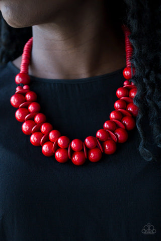 Paparazzi Accessories - Caribbean Cover Girl - Red Necklace