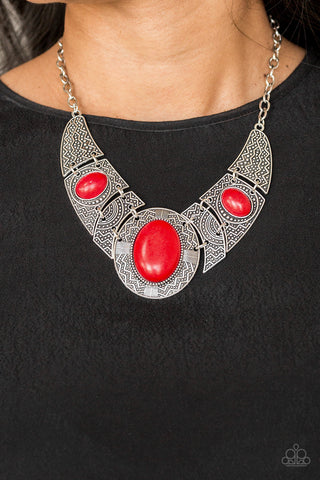 Paparazzi Accessories -   Leave Your LANDMARK - Red Necklace