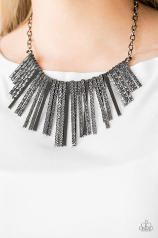 Welcome To The Pack - Black Necklace - Paparazzi Accessories