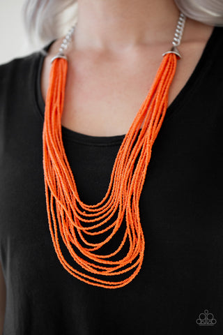 Peacefully Pacific - Orange Necklace