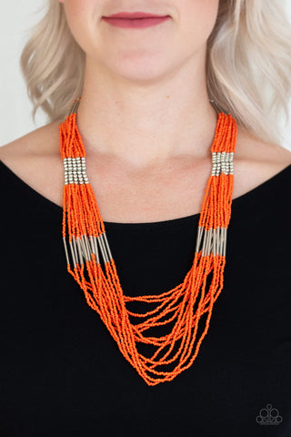 Paparazzi Accessories - Let It BEAD - Orange Necklace