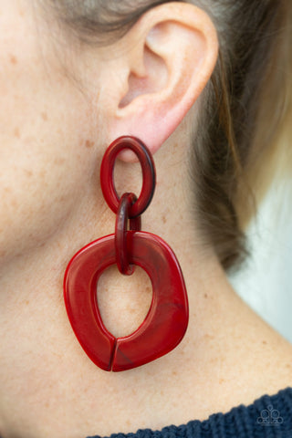 Paparazzi Accessories  - Torrid Tropicana - Red Earring