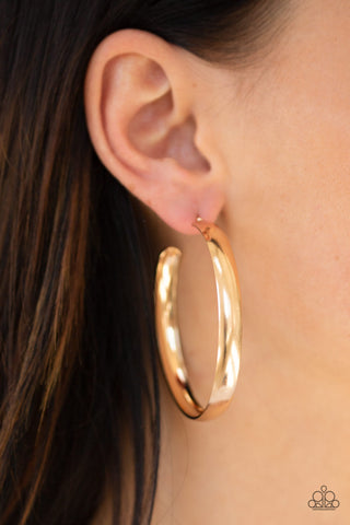Paparazzi Accessories - A Double Feature - Gold Earring