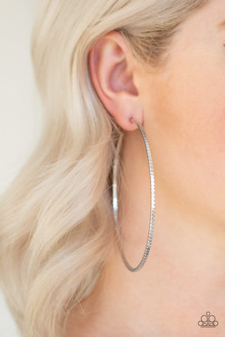 Paparazzi Accessories - Shimmer Maker - Silver Large Hoop Earring