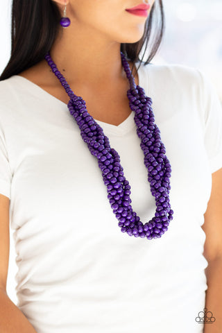 Paparazzi Accessories  - Tahiti Tropic - Purple Necklace