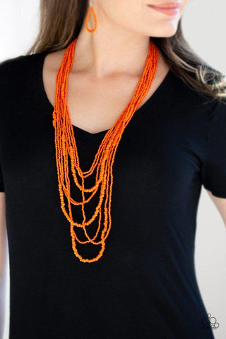 Paparazzi Accessories  - Totally Tonga - Orange ♥ Necklace