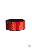 Paparazzi Accessories - Mer-mazingly Mermaid - Red Wrap Bracelet