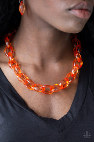 Paparazzi Accessories - Ice Queen - Orange Necklace