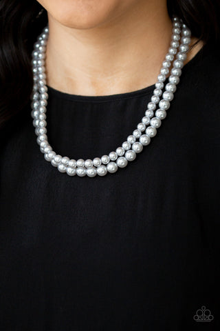 Paparazzi Accessories  - Woman Of The Century - Silver Necklace (Pearl)