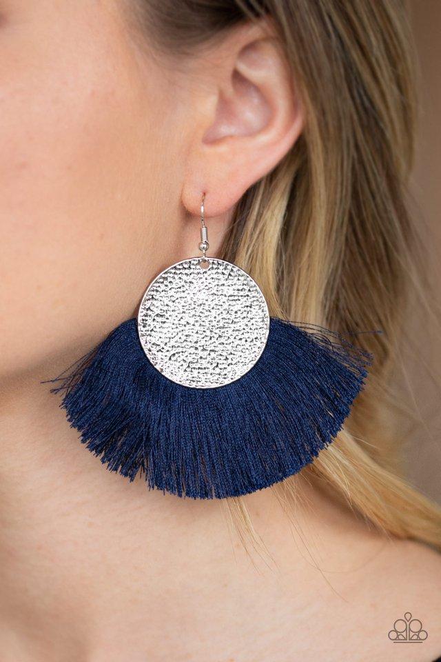 Paparazzi Accessories Foxtrot Fringe Blue Earring