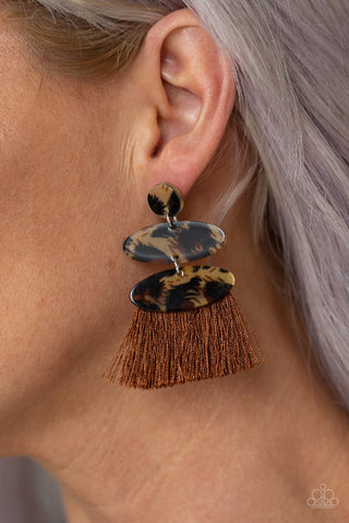 Paparazzi Accessories - No One Likes A Cheetah - Brown Earring
