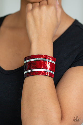 Paparazzi Accessories - MERMAID Service - Red Wrap Bracelet