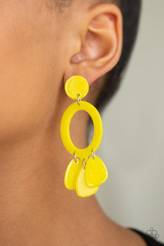 Paparazzi Accessories  - Sparkling Shores - Yellow Earring