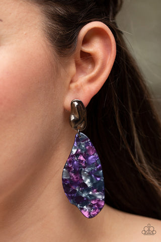 Paparazzi Accessories - Fish Out Of Water - Purple Earring