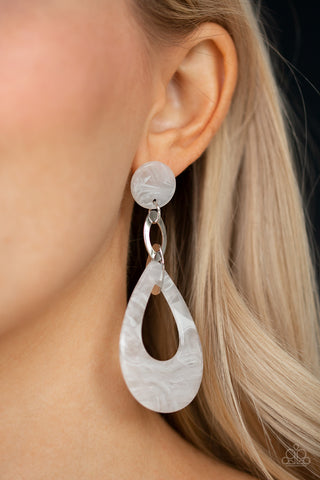 Paparazzi Accessories - Beach Oasis - White Earring