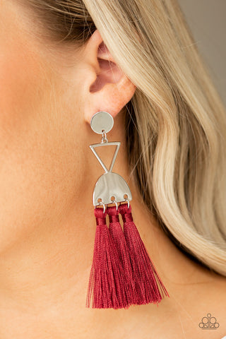 Paparazzi Accessories  - Tassel Trippin - Red Earring