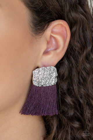 Paparazzi Accessories  - Plume Bloom - Purple Earring