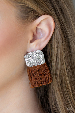 Plume Bloom - Brown Earring