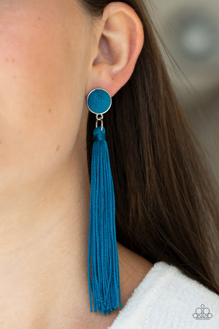 Paparazzi Accessories - Tightrope Tassel - Blue Earring